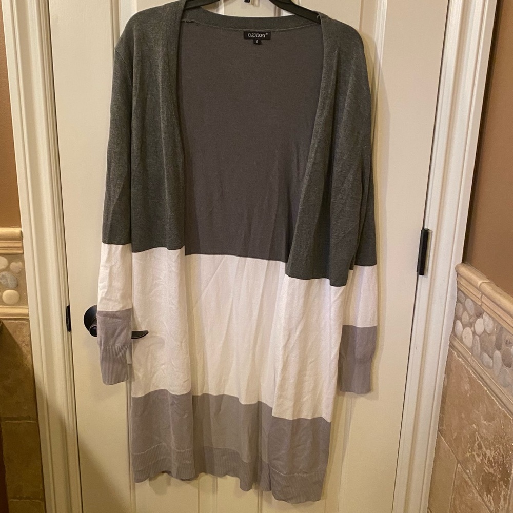 Long Striped Cardigan